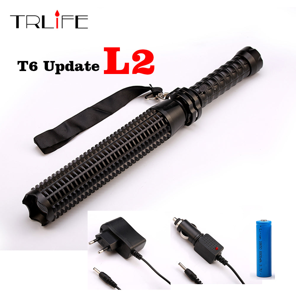 cree led rechargeable flashlight Telescoping XM-L L2 T6 6000 LM Torch Tactical Base powered LED handheld flashlights Backpaks PowerPro Spectra Braided Fishing Option:Fried Watermelon